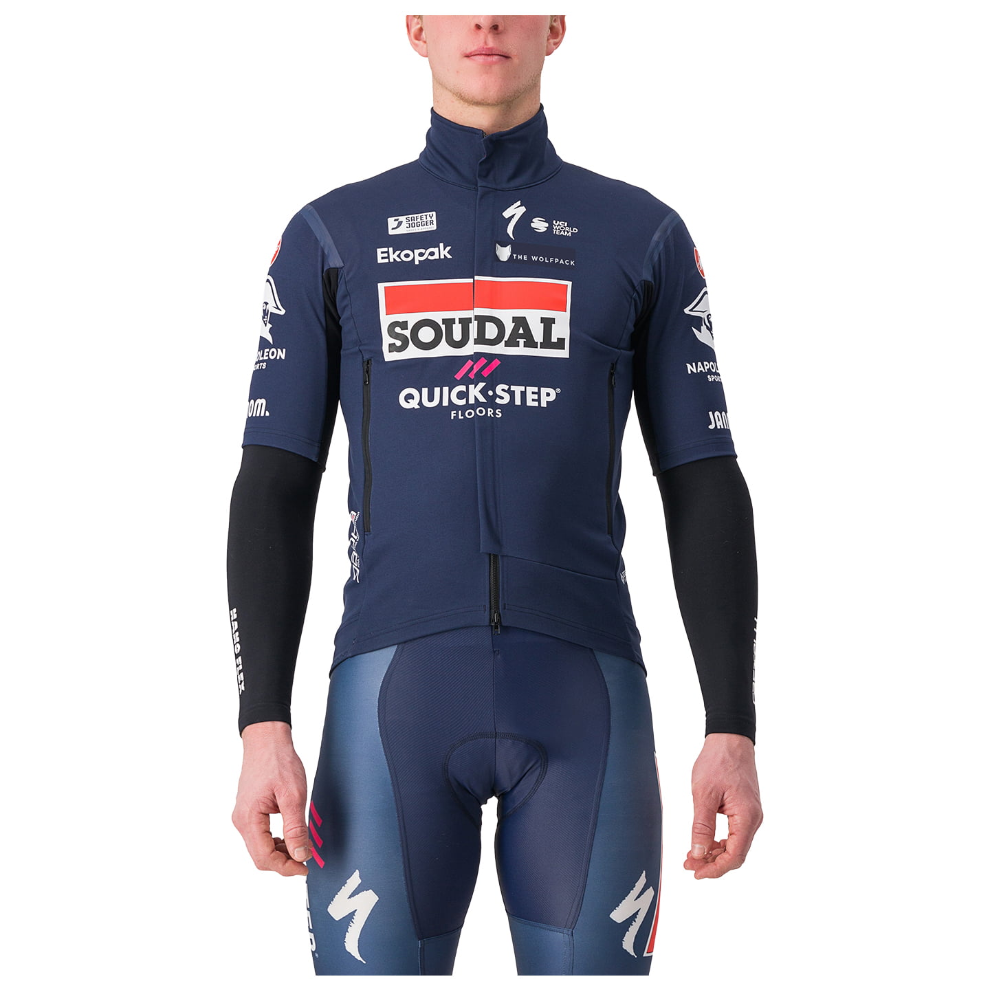 SOUDAL QUICK-STEP Short Sleeve 2024 Light Jacket, for men, size M, Cycle jacket, Cycle clothing