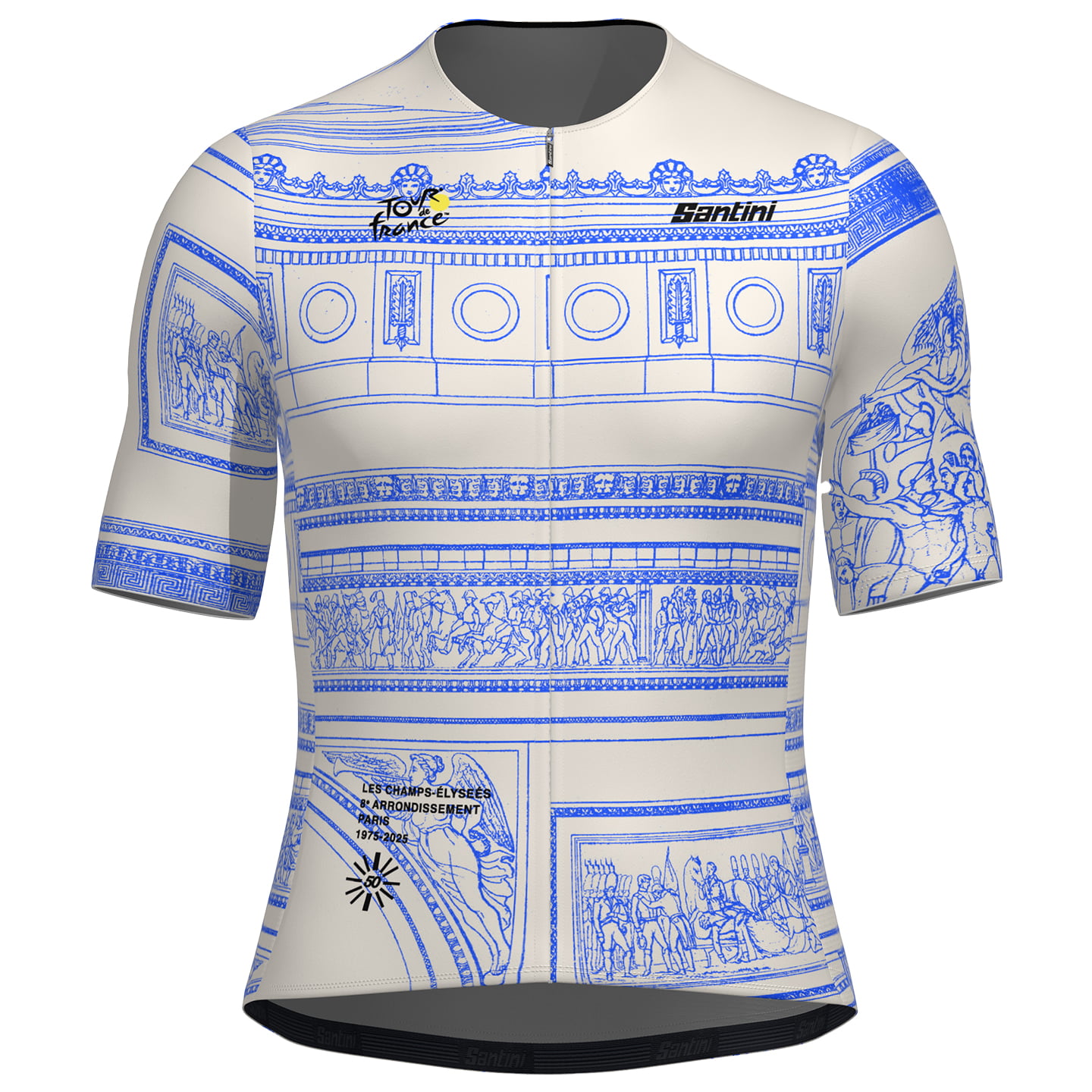 TOUR DE FRANCE Arc de Triomphe 2025 fietsshirt met korte mouwen, voor heren,
