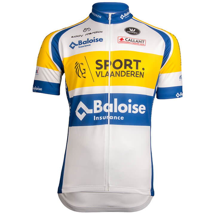 SPORT VLAANDEREN-BALOISE 2019 fietsshirt met korte mouwen, voor heren, Maat M, F