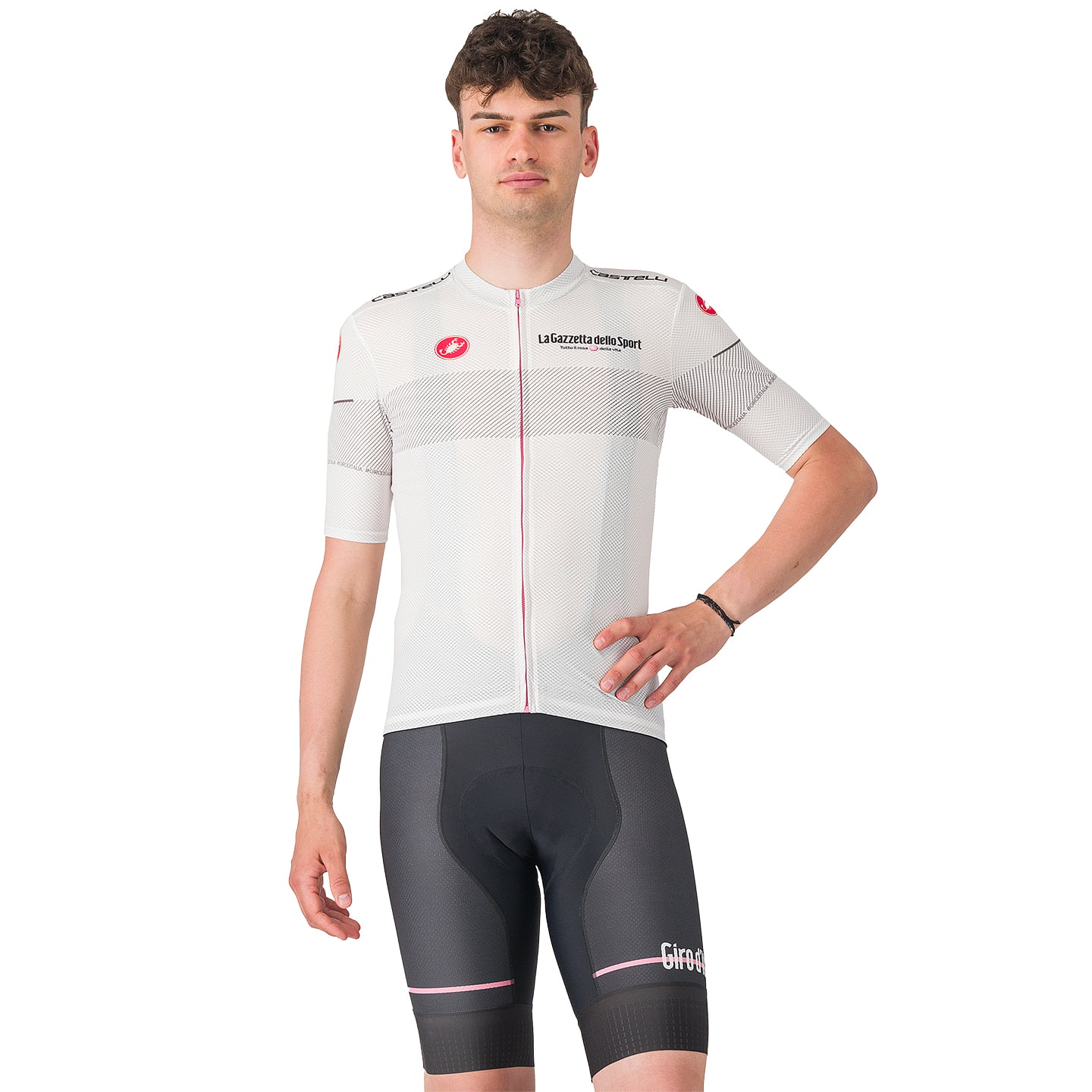 GIRO D'ITALIA Maglia Bianca 2024 Set (fietsshirt + fietsbroek) set (2