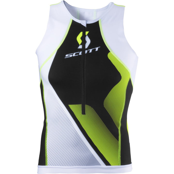 SCOTT Tri-Tank Plasma neon geel triathlontop, voor heren, Maat S, Triathlon shir