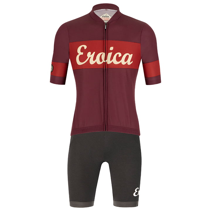 SANTINI Eroica Ruby Set (fietsshirt + fietsbroek) set (2 artikelen), voor heren