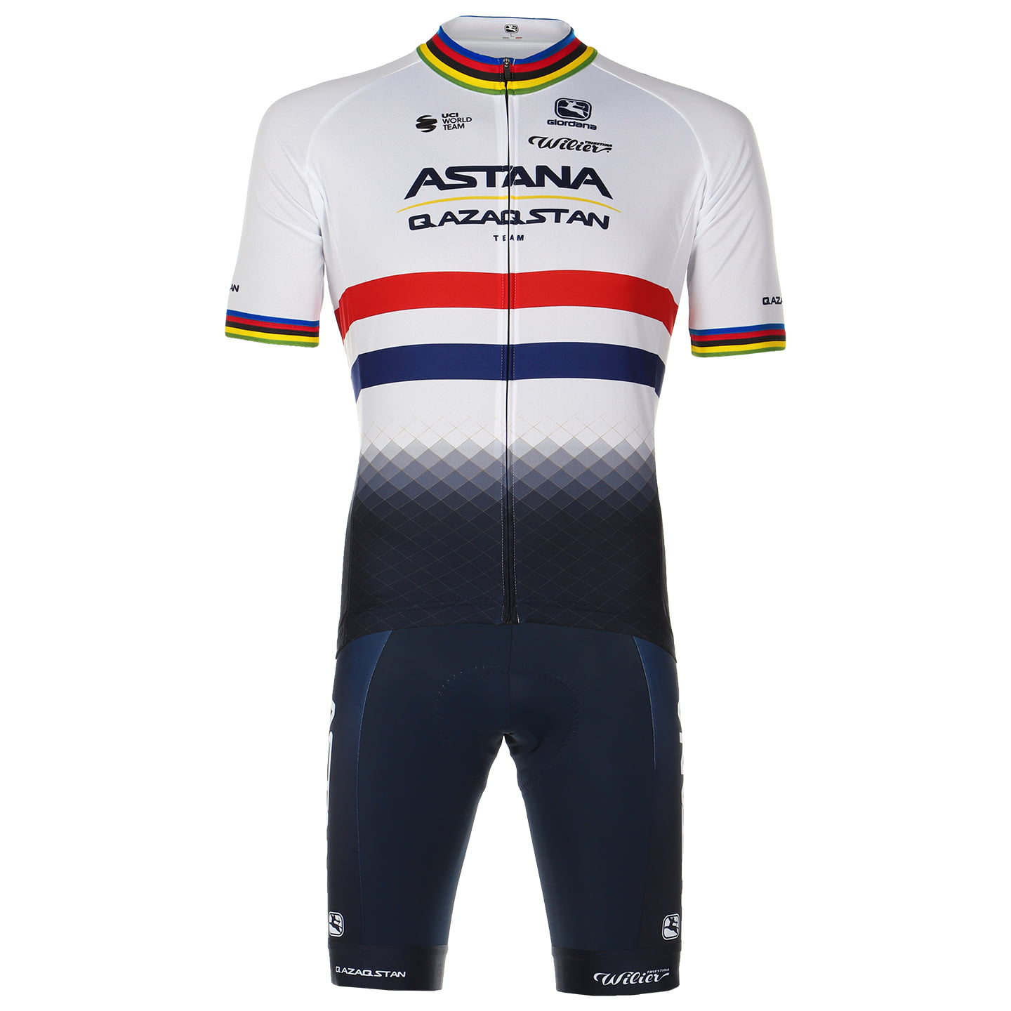ASTANA QAZAQSTAN British Champion 2023 Set (cycling jersey + cycling shorts) Set (2 pieces), for men, Cycling clothing