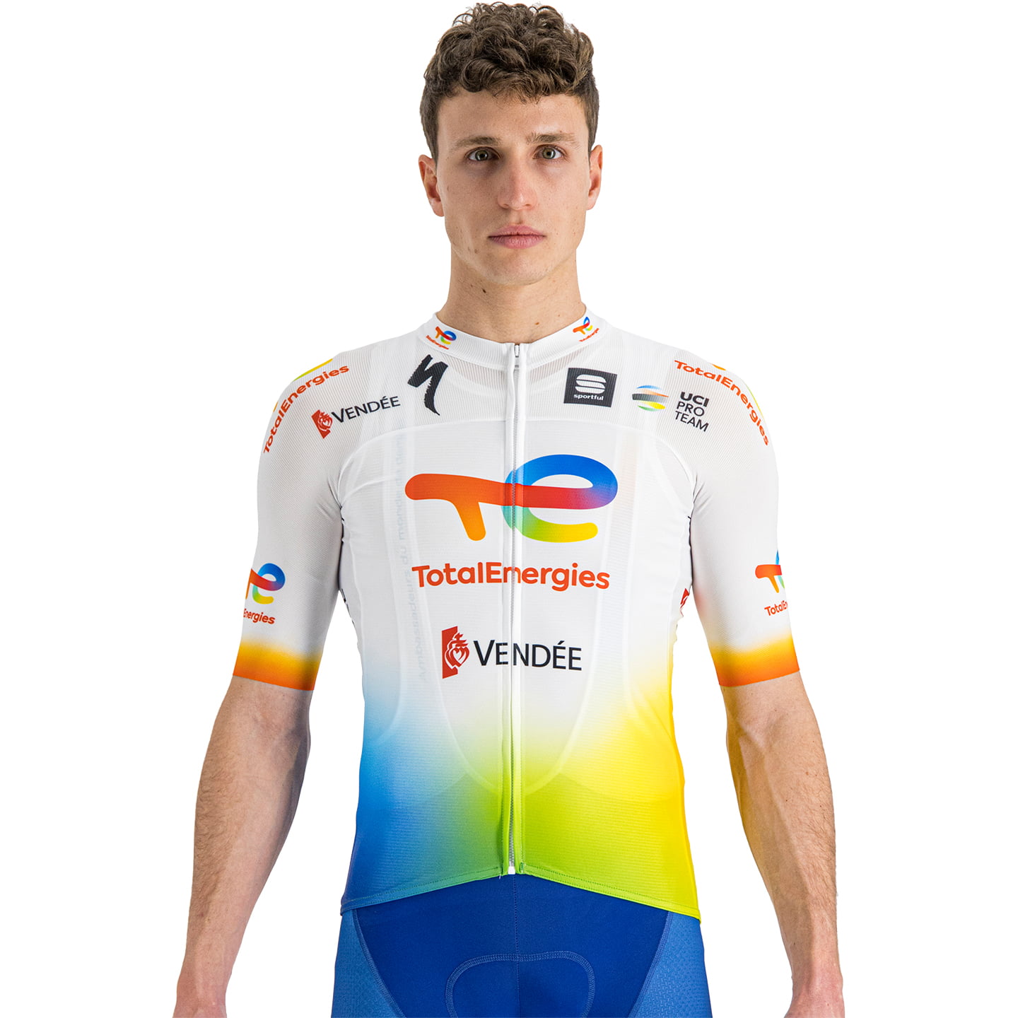 TEAM TOTALENERGIES 2023 Short Sleeve Jersey, for men, size L, Cycling shirt, Cycle clothing