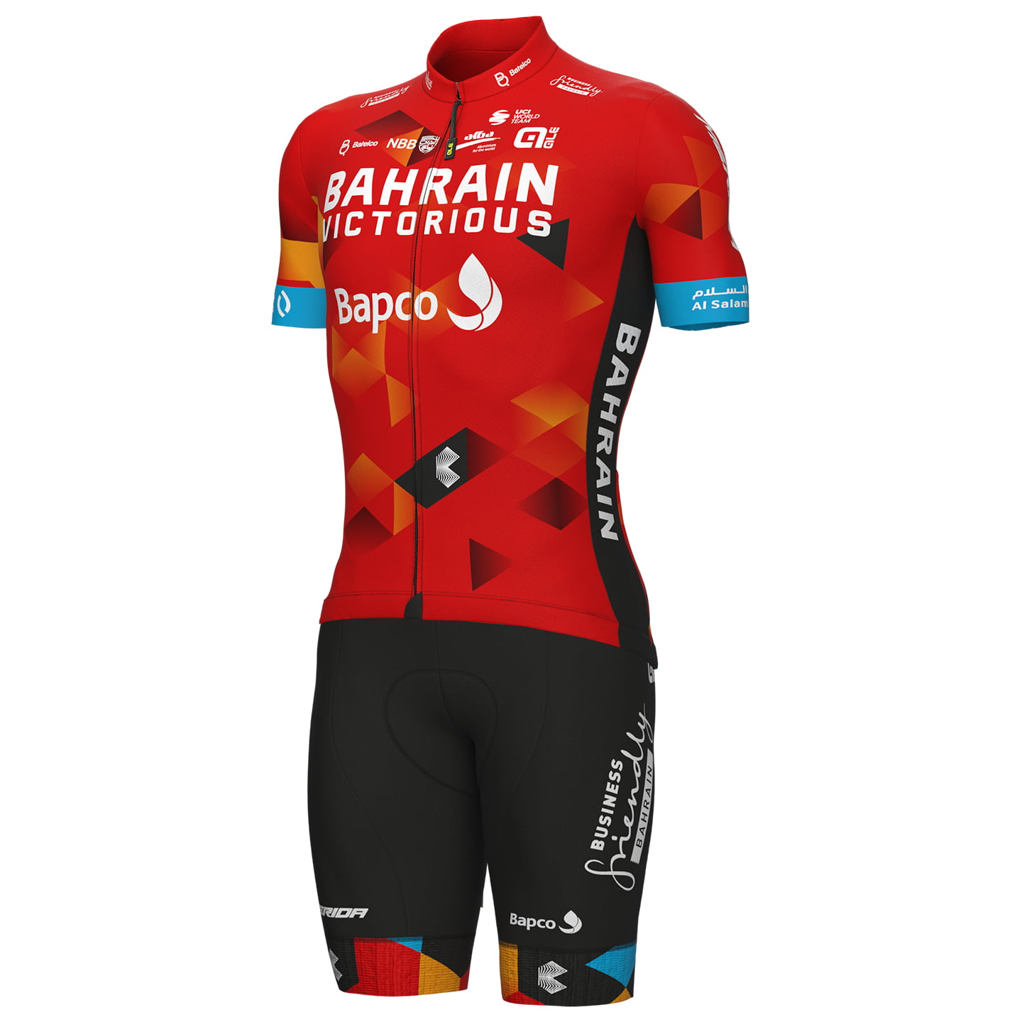 BAHRAIN - VICTORIOUS 2022 Set (cycling jersey + cycling shorts) Set (2 pieces), for men, Cycling clothing