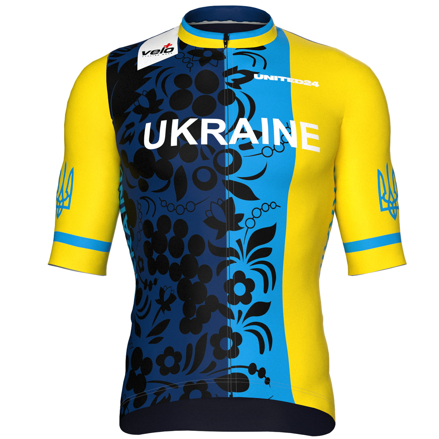 OEKRAÏENS NATIONAAL TEAM 2025 fietsshirt met korte mouwen, voor heren, Maat 2XL,