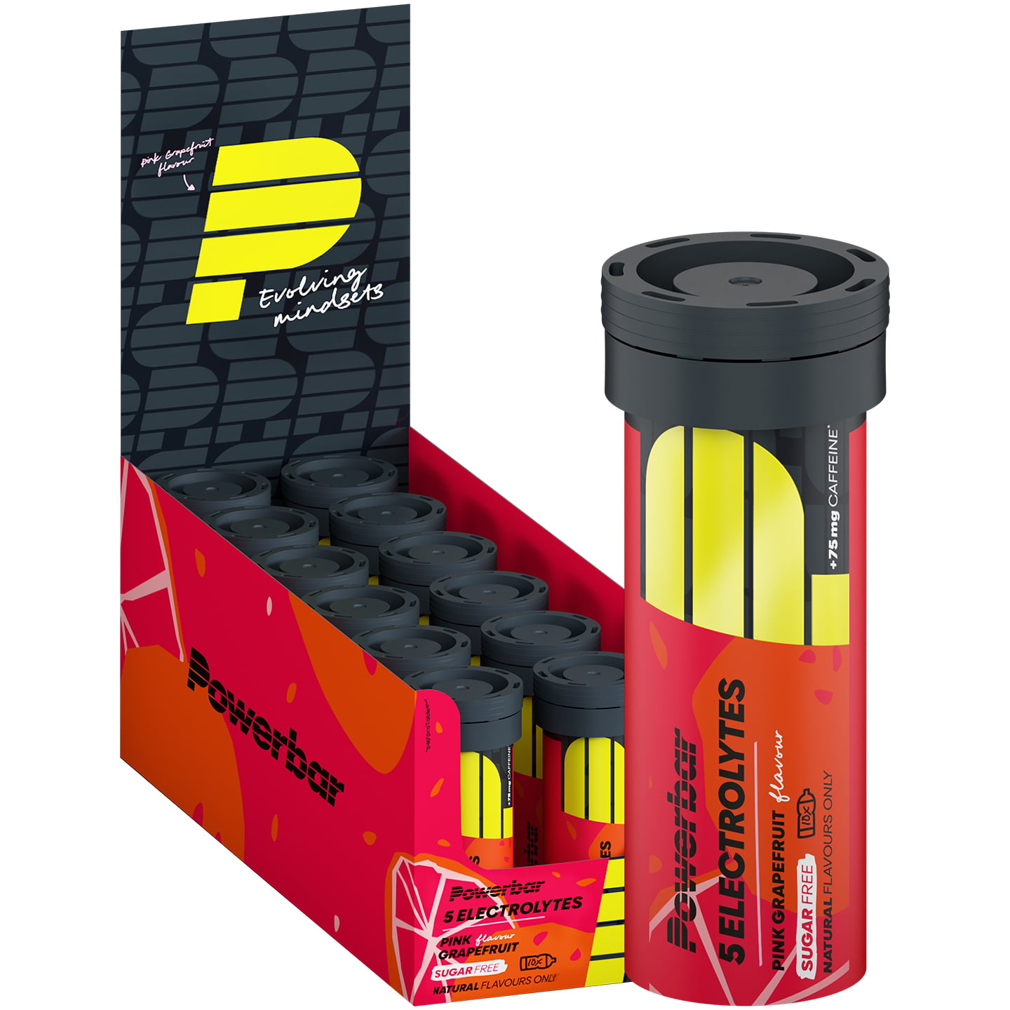 POWERBAR Effervescent Tabs 5Electrolytes Pink Grapefruit + Caffeine, Power drink, Sports food