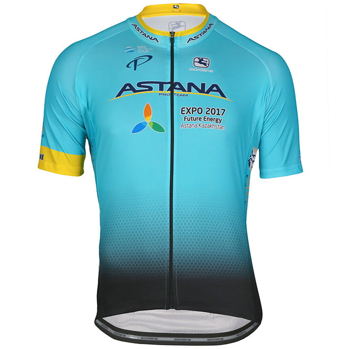 ASTANA PRO TEAM 2017 Short Sleeve Jersey, for men, size L, Cycling shirt, Cycle clothing