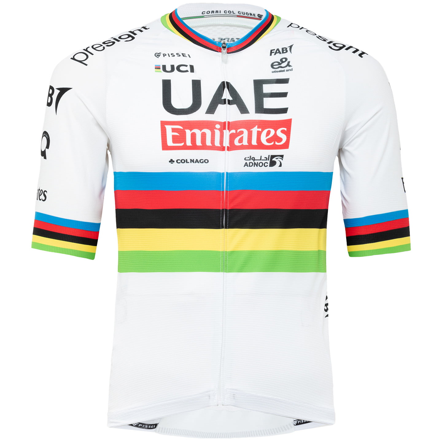 UAE TEAM EMIRATES shirt met korte mouwen Wereld Kampioen 2024 fietsshirt met