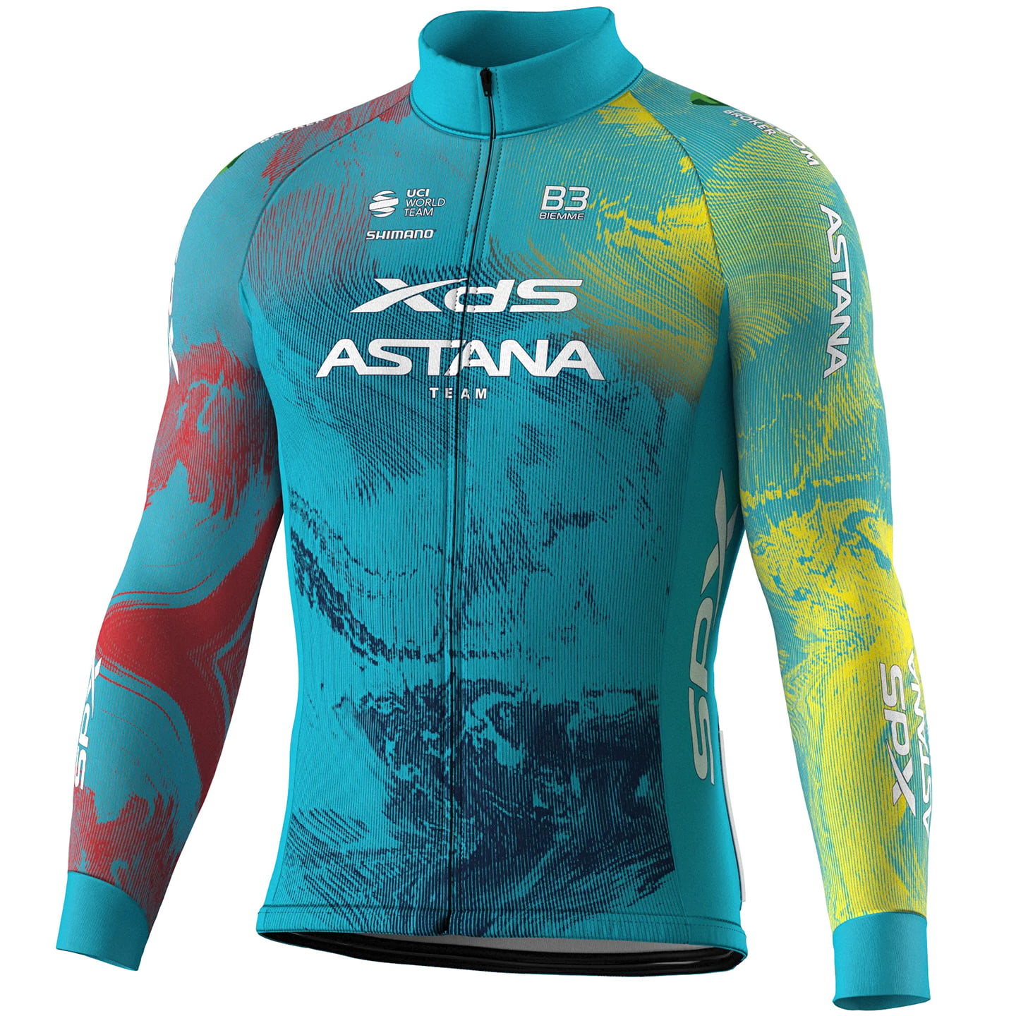 XDS ASTANA TEAM 2025 fietsshirt met lange mouwen, voor heren, Maat 2XL, Fiets