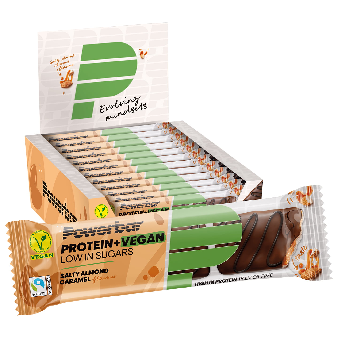 POWERBAR Protein+ vegan Low in Sugars Almond Salty Caramel 12 St., Sports food