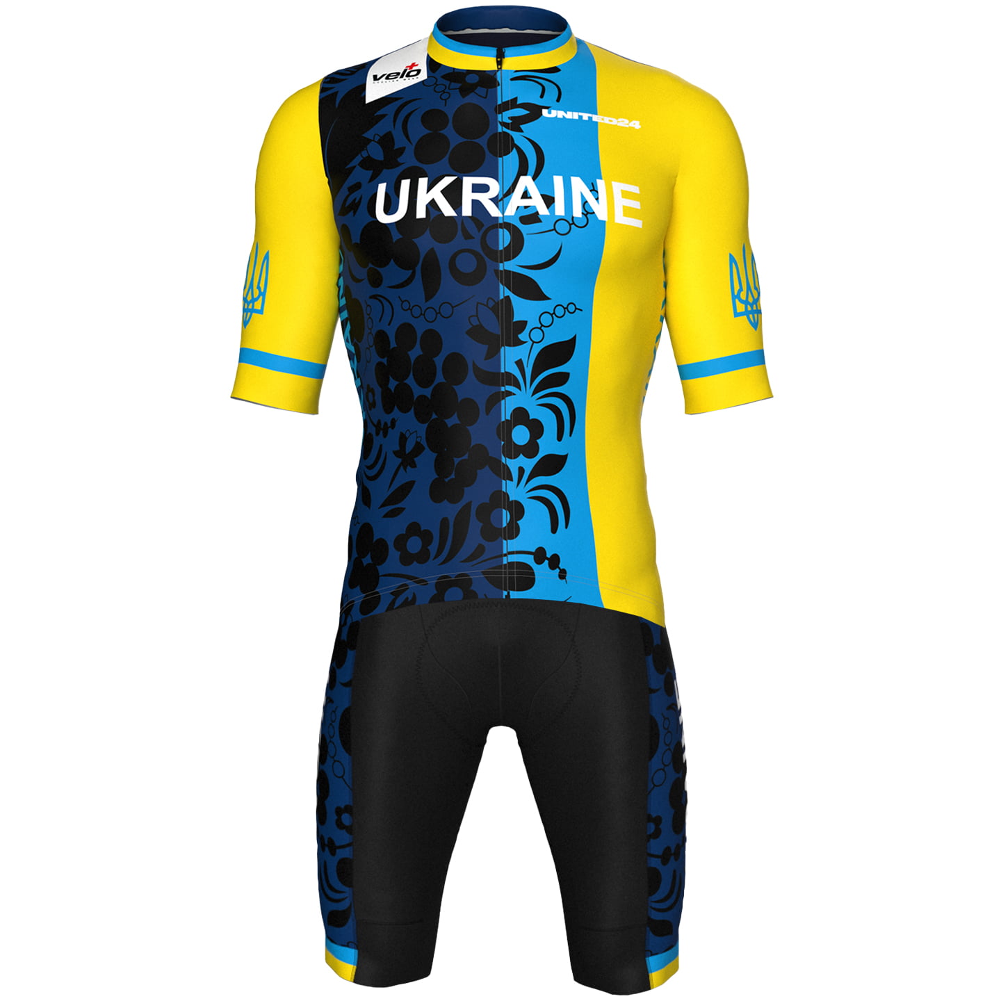 Oekraïens nationaal team 2025 Set (fietsshirt + fietsbroek) set (2 artikelen),