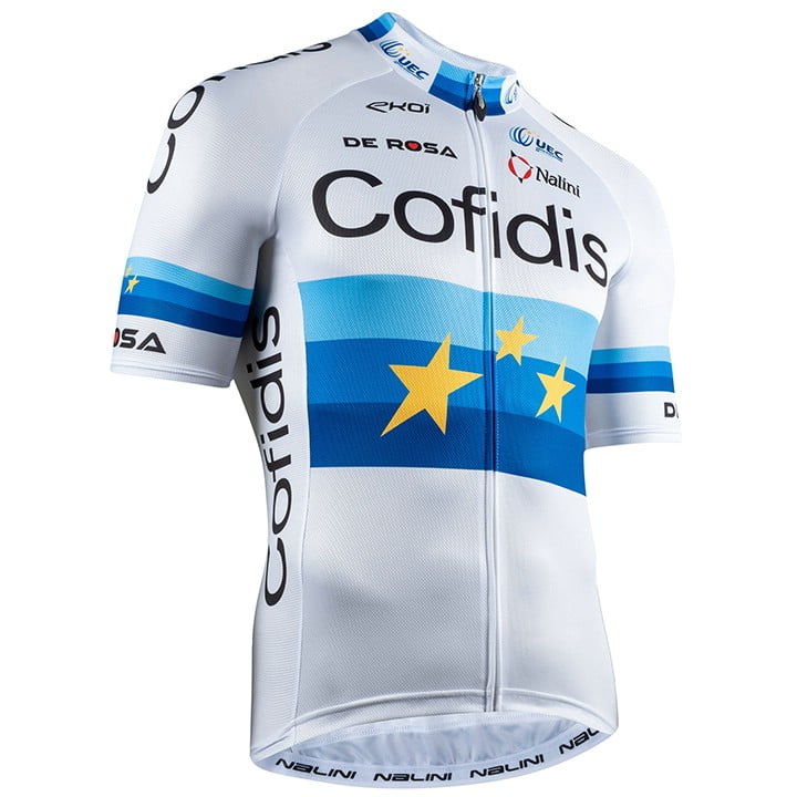 COFIDIS EU Kampioen Elia Viviani 2020 fietsshirt met korte mouwen, voor heren, M