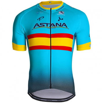 ASTANA PRO TEAM Spaans kampioen 2019 fietsshirt met korte mouwen ASTANA PRO TEAM Spaans kampioen 2019 fietsshirt met korte mouwen