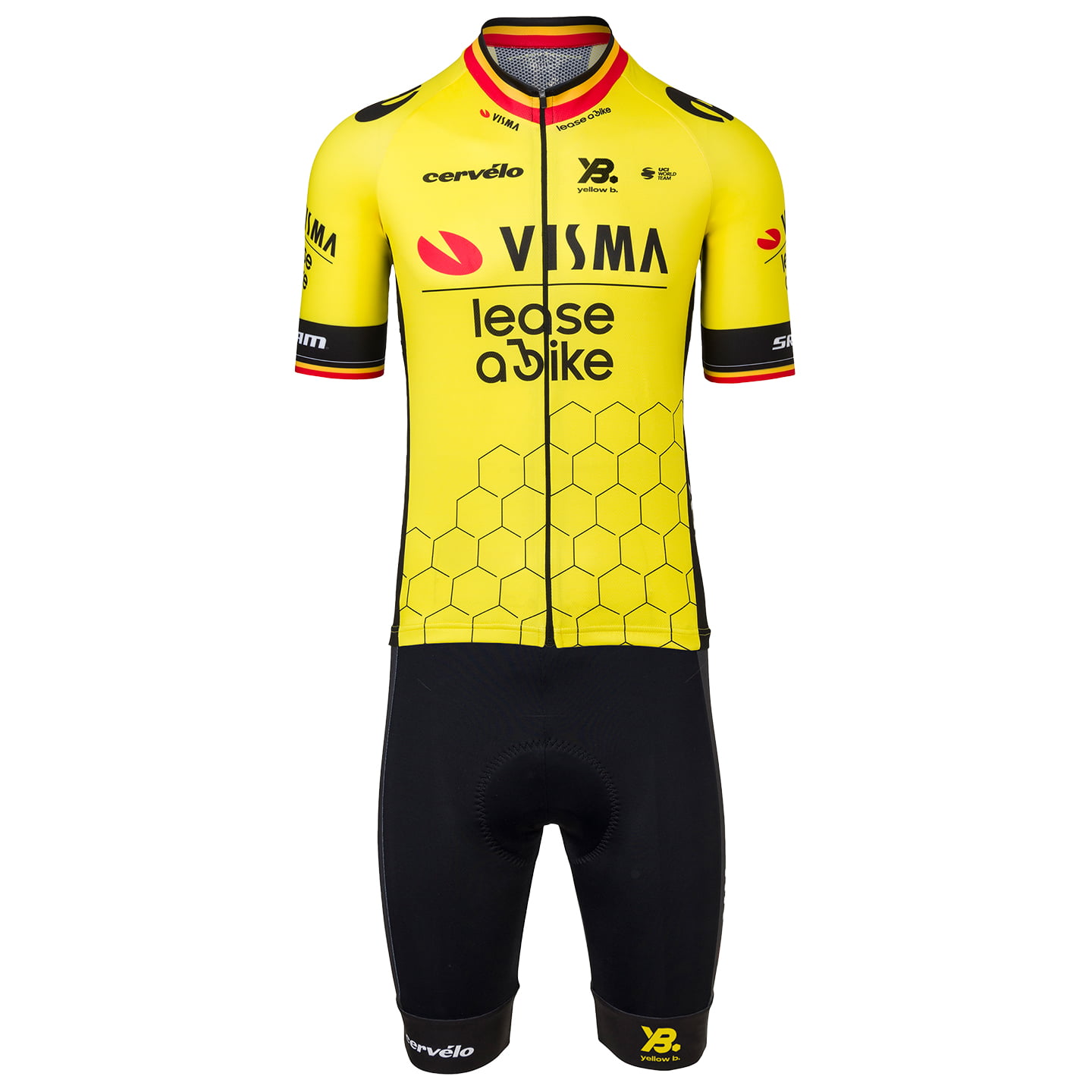 TEAM VISMA LEASE A BIKE BELGISCHE KAMPIOEN 2025 Set (fietsshirt + fietsbroek)
