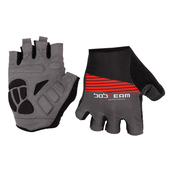 Fietshandschoenen, BOBTEAM Performance Line II zwart-titanium handschoenen, voor
