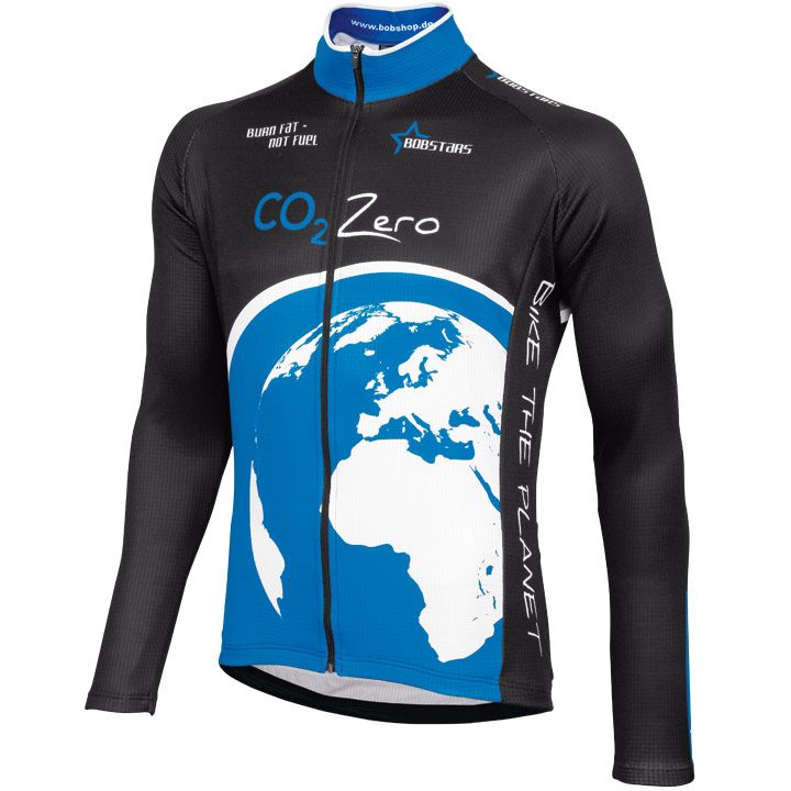 Cycling jersey, BOBSTARS Long Sleeve Jersey CO2 Zero, for men, size S, Cycling clothing