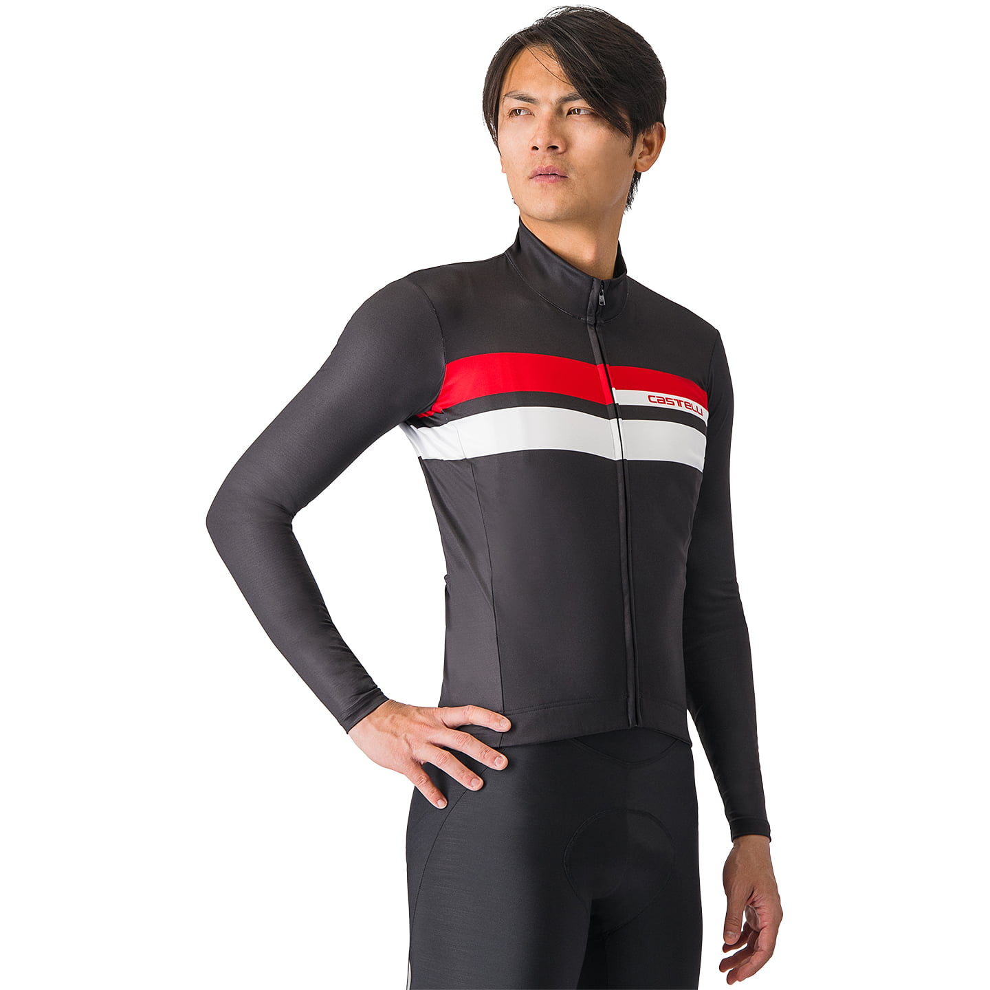 CASTELLI Lineare fietsshirt met lange mouwen, voor heren, Maat 2XL, Wielershirt,