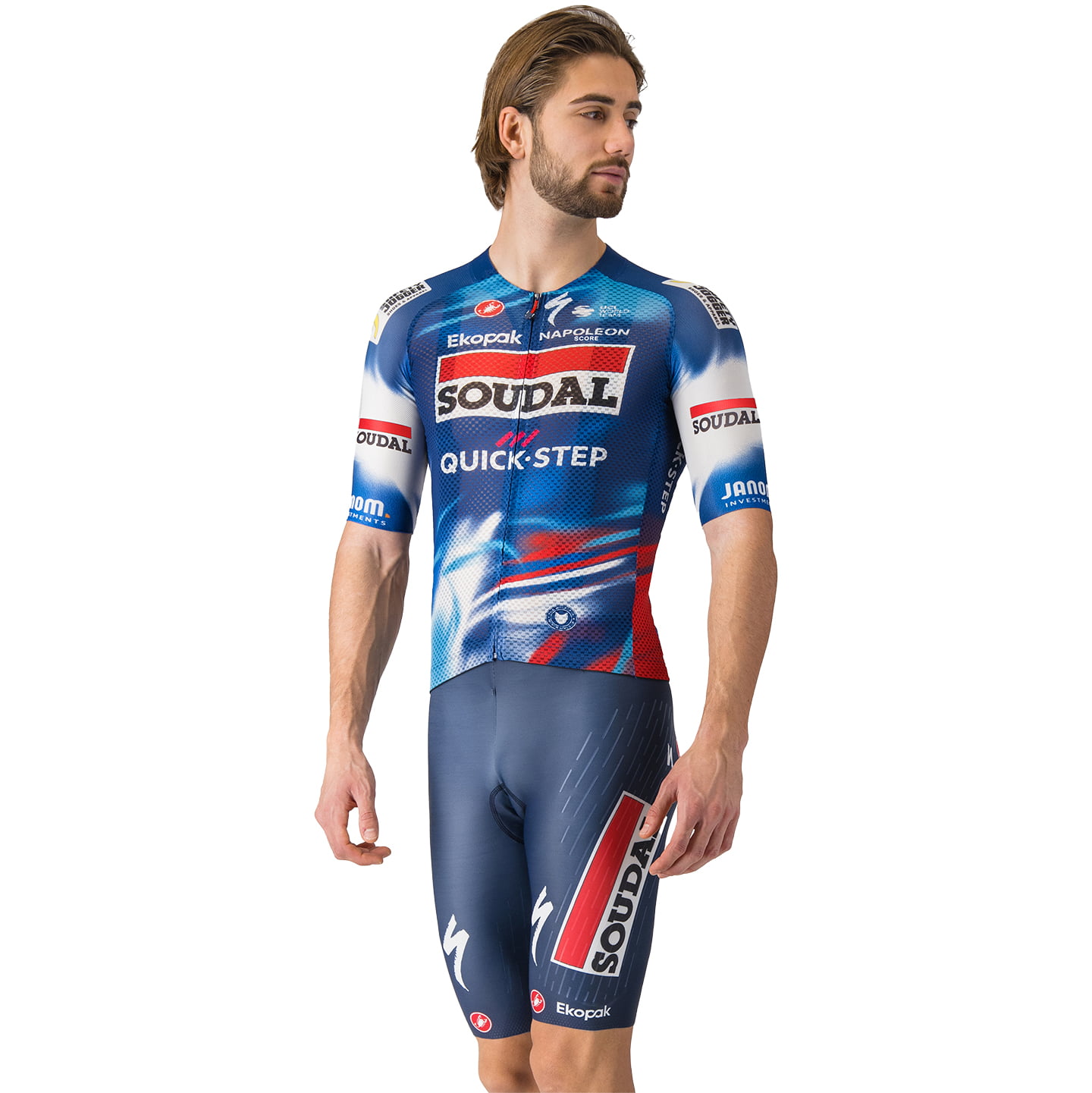 SOUDAL QUICK-STEP Race 2025 Set (fietsshirt + fietsbroek) set (2 artikelen),