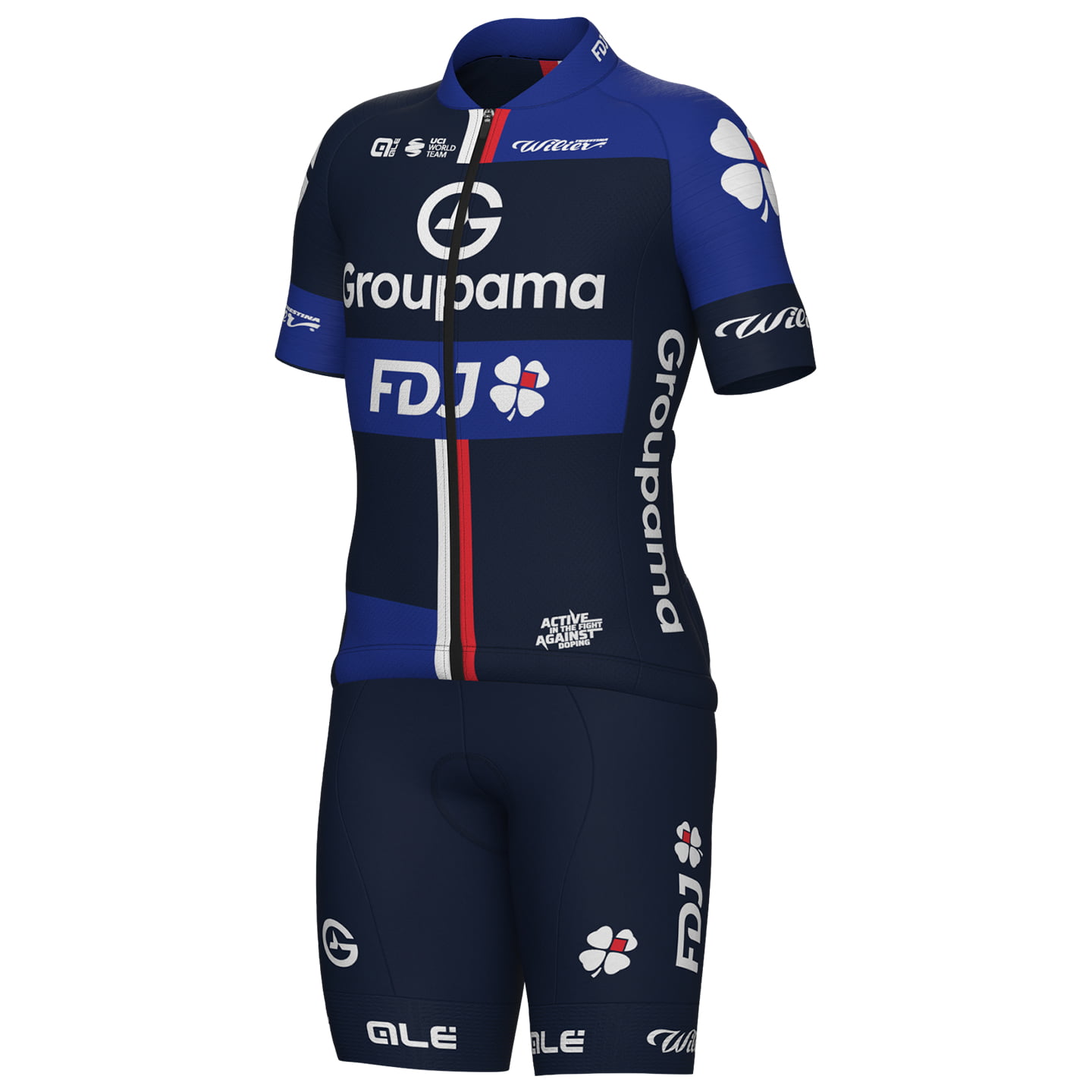 GROUPAMA - FDJ 2025 Kinderset (fietsshirt + fietsbroek) set (2 artikelen)