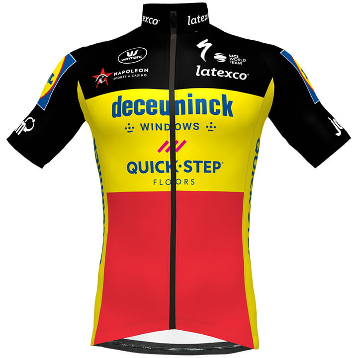 DECEUNINCK-QUICK STEP Short Sleeve Jersey Aero Belgian champion 2021