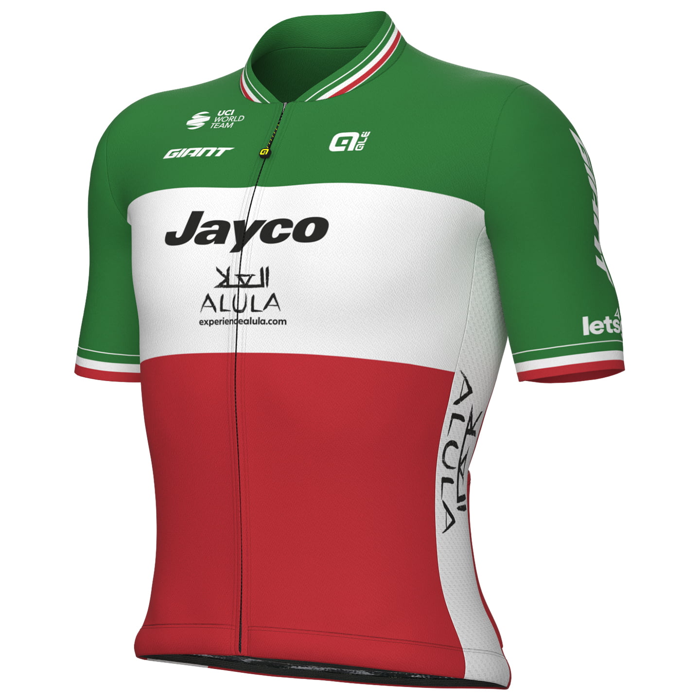 TEAM JAYCO-ALULA Italian Champion 2023 Short Sleeve Jersey, for men, size 2XL, Cycle shirt, Bike gear