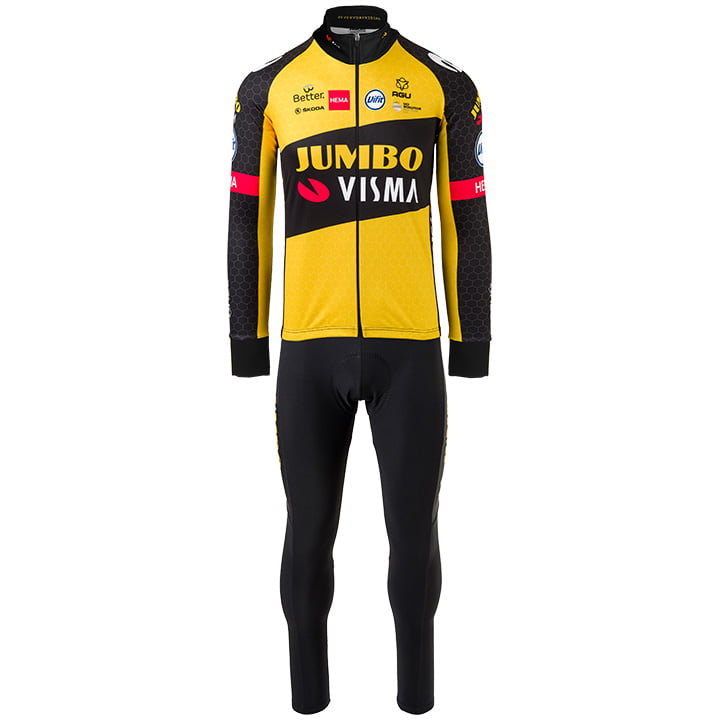 TEAM JUMBO-VISMA 2021 Set (winter fietsjack + lange koersbroek), voor heren, Fie