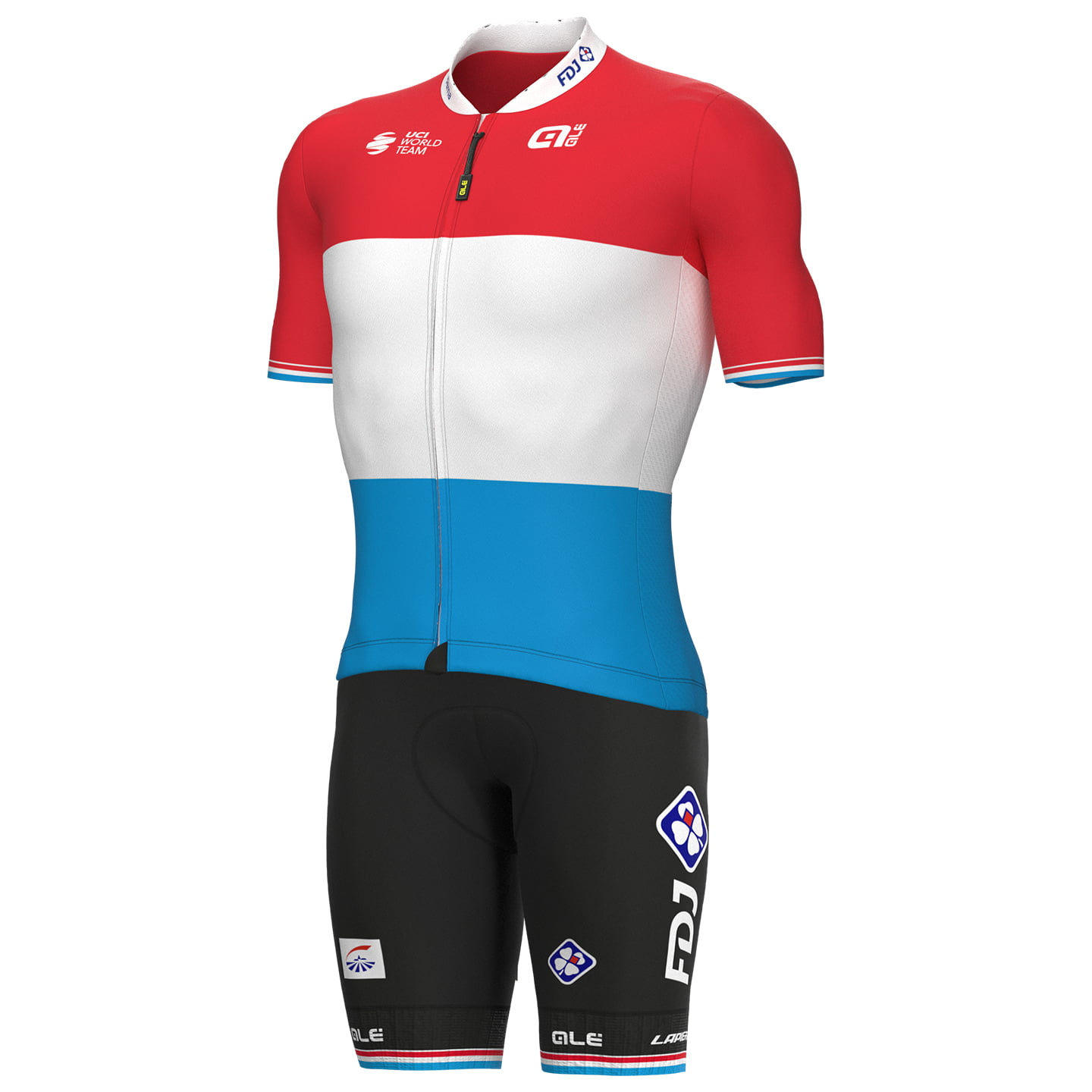 GROUPAMA-FDJ Luxembourgian Champion 2022 Set (cycling jersey + cycling shorts) Set (2 pieces), for men, Cycling clothing