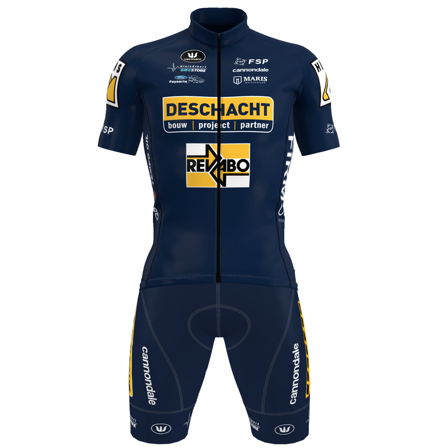 DESCHACHT-HENS-MAES 2025 Set (fietsshirt + fietsbroek) set (2 artikelen), voor