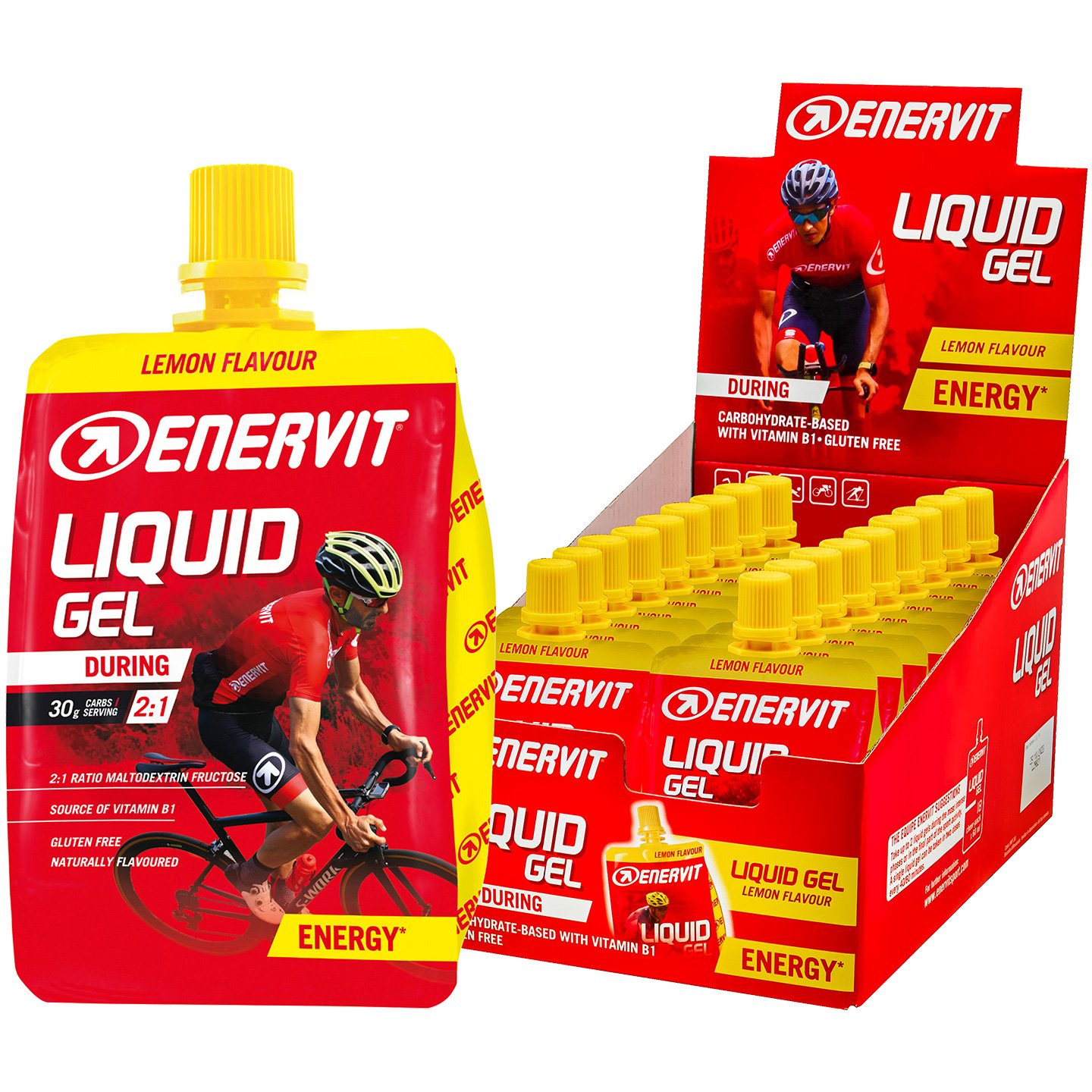 ENERVIT Sport Liquid Gel Lemon 18 uds./caja, Gel energético, Alimentos deportivo