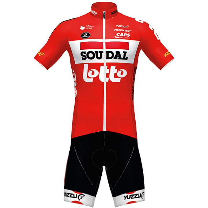 SOUDAL LOTTO TDF Polka dot Jersey 2020 Set (cycling jersey + cycling shorts), for men, Cycling clothing