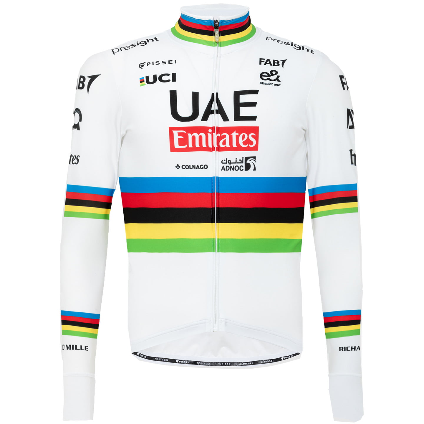 UAE TEAM EMIRATES Shirt met lange mouwen Wereld Kampioen 2024 fietsshirt met