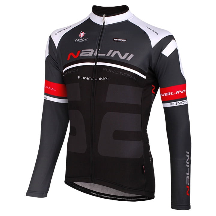 NALINI PRO Phalaris black-white-red Long Sleeve Jersey, for men, size L, Cycling jersey, Cycling clothing