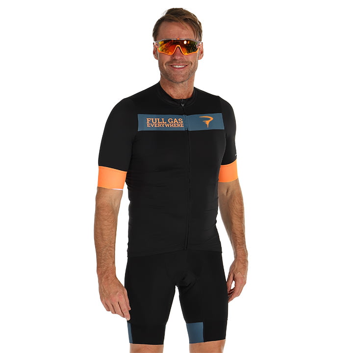 PINARELLO Fusion T-Writing Set (fietsshirt + fietsbroek) set (2 artikelen), voor