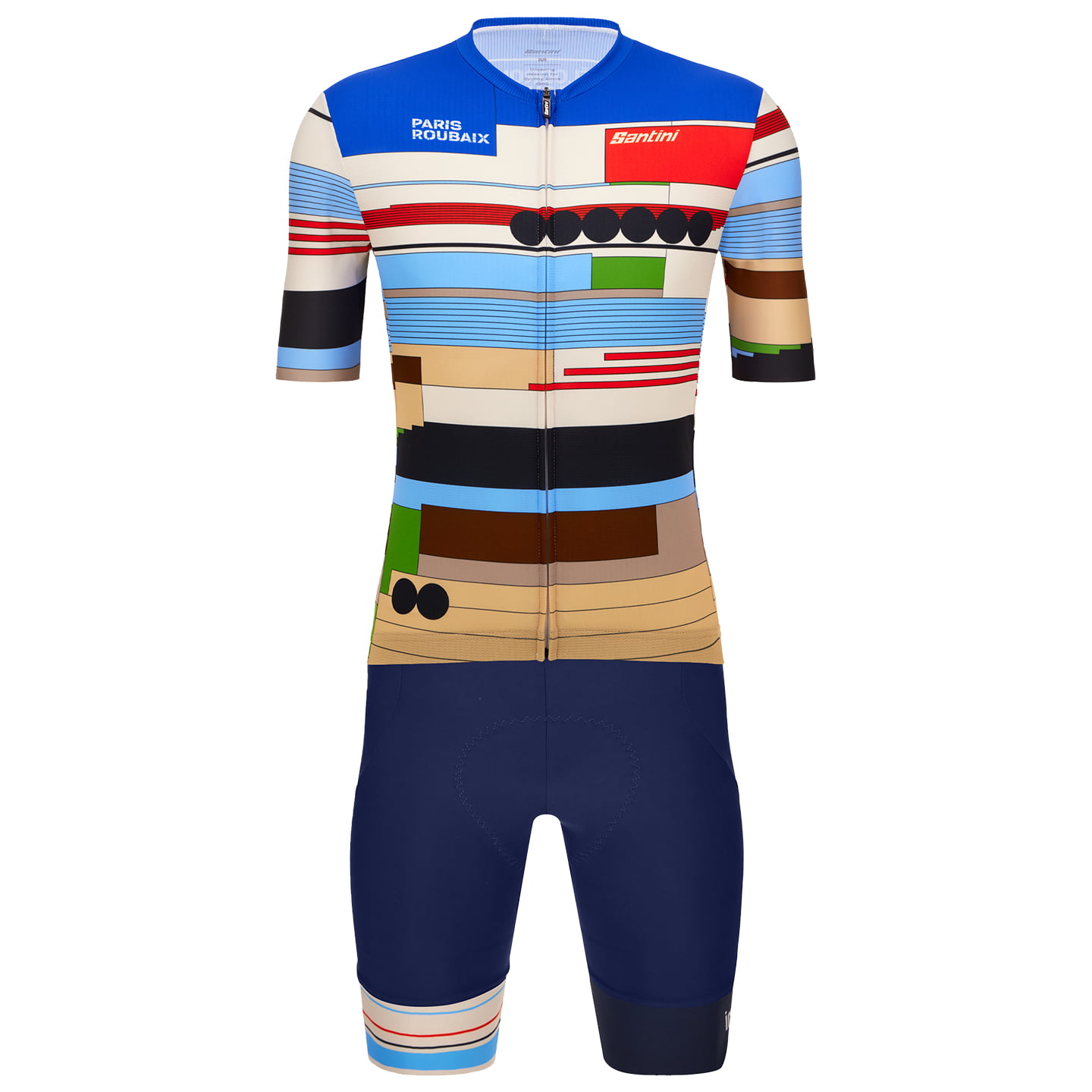 SANTINI Paris Roubaix 2024 Set (fietsshirt + fietsbroek) set (2 artikelen), voor