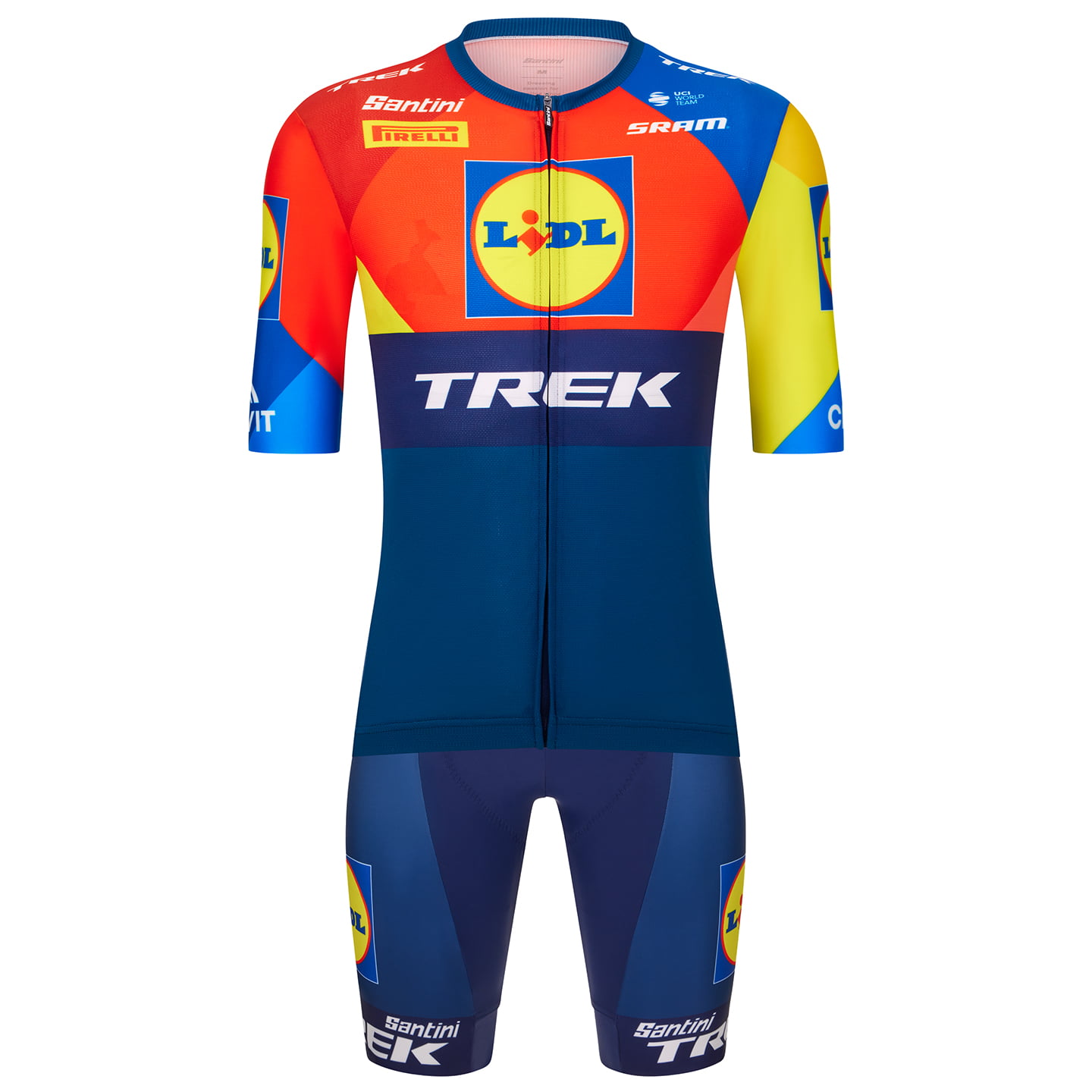 Lidl-Trek 2025 Set (fietsshirt + fietsbroek) set (2 artikelen), voor heren,