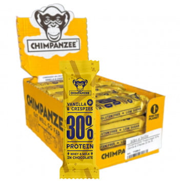 Barrita proteica 30% Vanilla & Crispies 20 uds./caja CHIMPANZEE Barrita proteica 30% Vanilla & Crispies 20 uds./caja