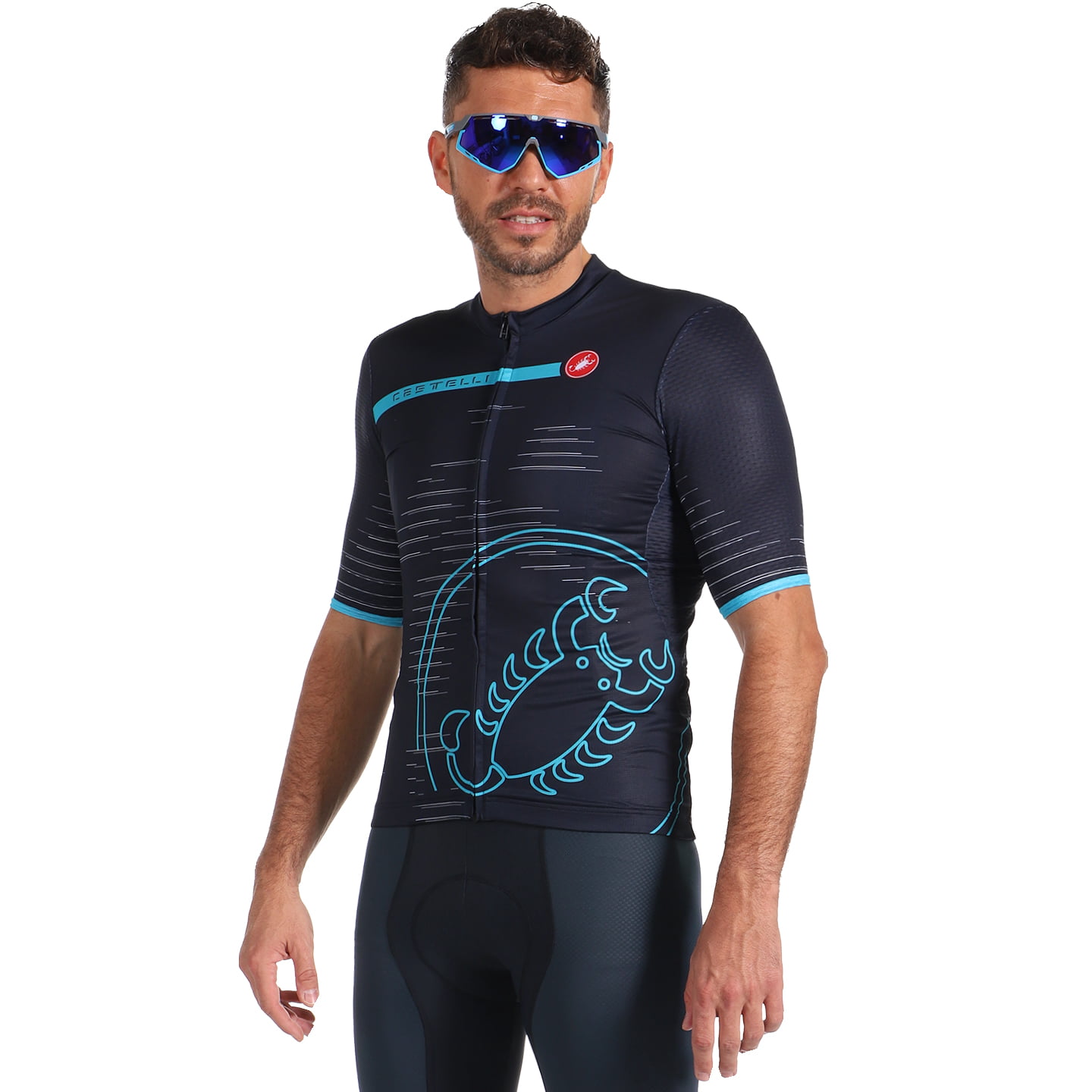 CASTELLI Scorpione Short Sleeve Jersey Short Sleeve Jersey, for men, size L, Cycling jersey, Cycling clothing