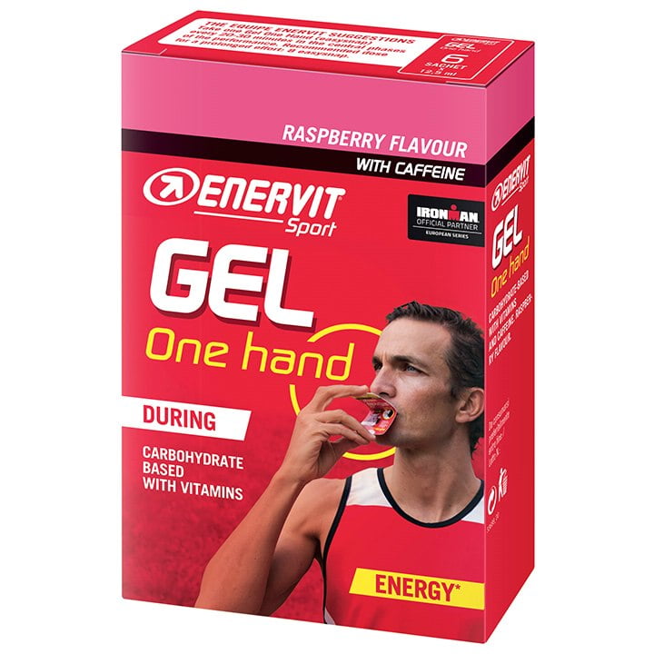 ENERVIT Sport One Hand Gel Raspberry 6 zakjes/doos, Sportgel, Prestatievoeding