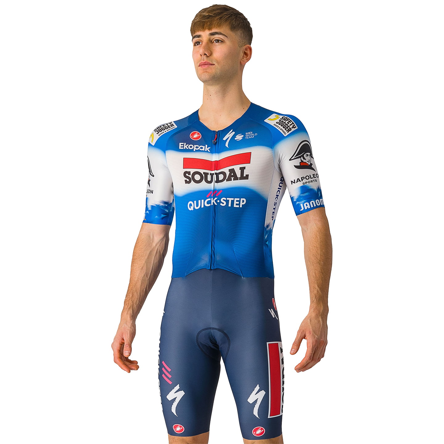 SOUDAL QUICK-STEP 2024 Race Bodysuit Race Bodysuit, for men, size M, Cycling body, Cycle clothing