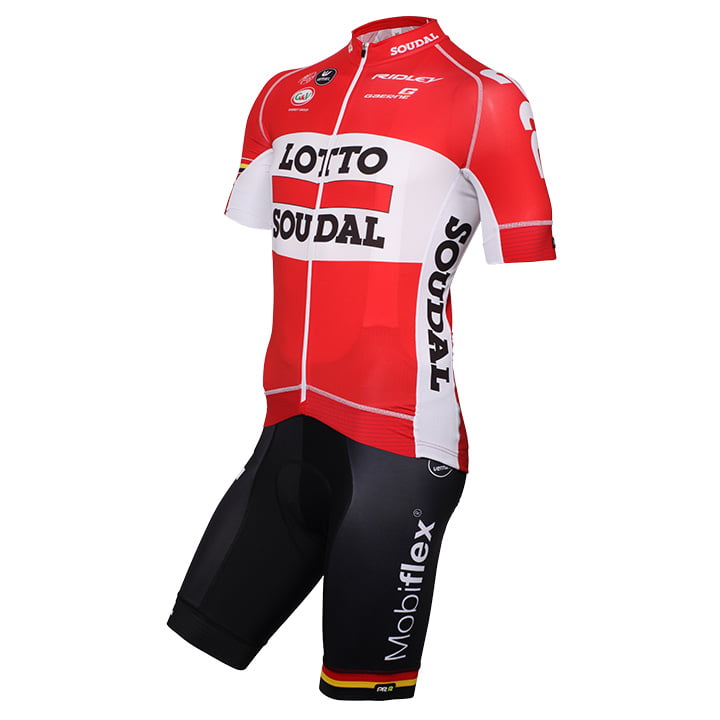 LOTTO SOUDAL PRR 2016 Set (cycling jersey + cycling shorts), for men, Cycling clothing