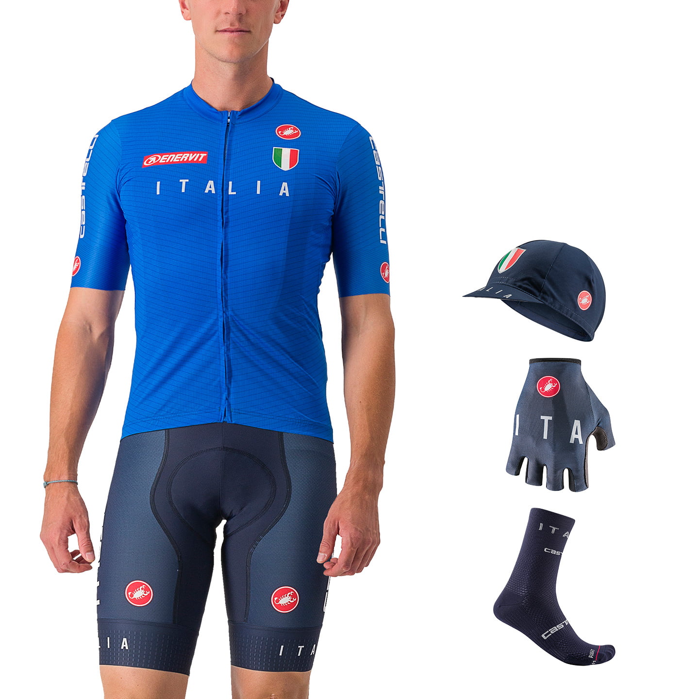 ITALIAN NATIONAL TEAM 2024 Maxi-Set (5 pieces), for men, Cycling clothing