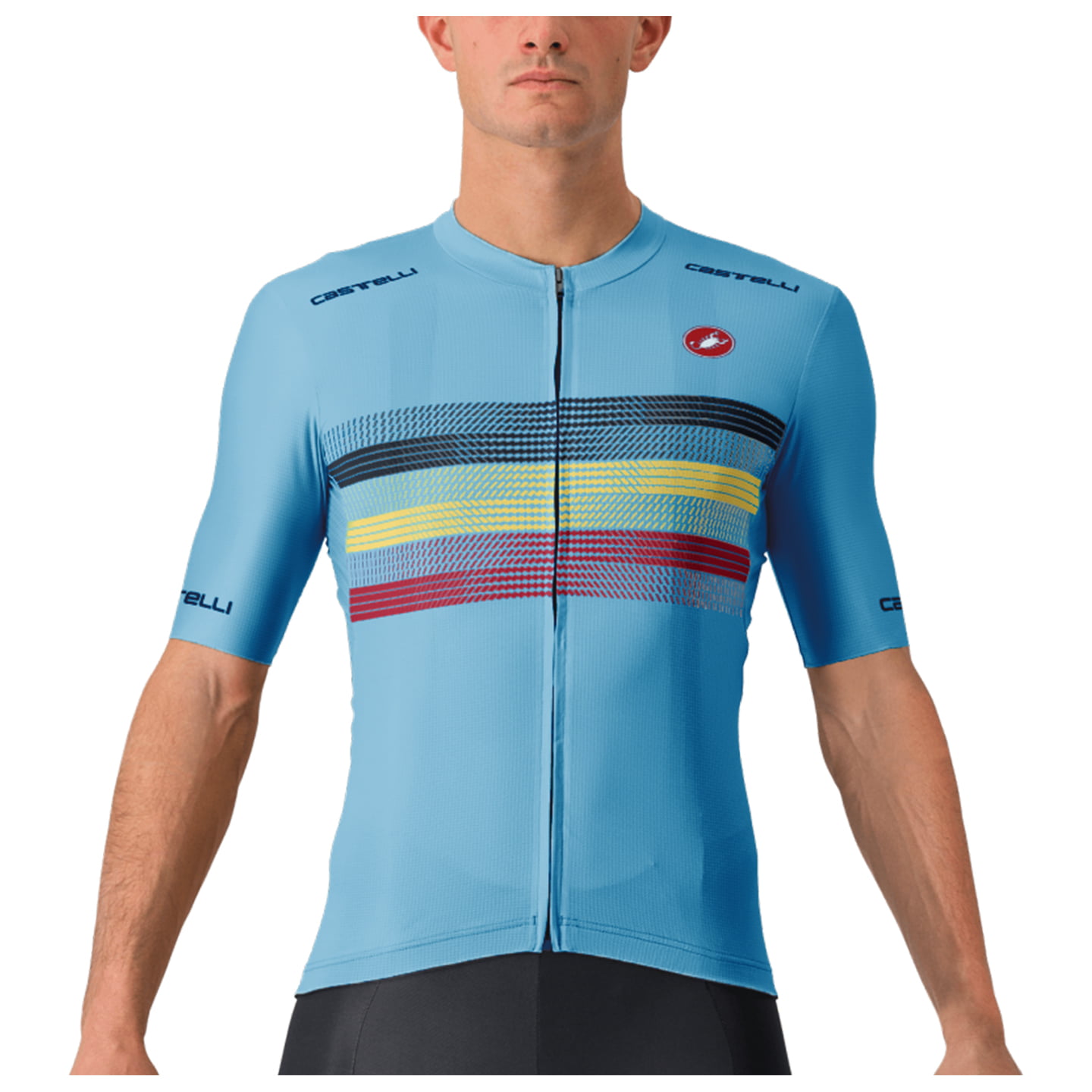CASTELLI trui korte mouw Country Collection België fietsshirt met korte mouwen,