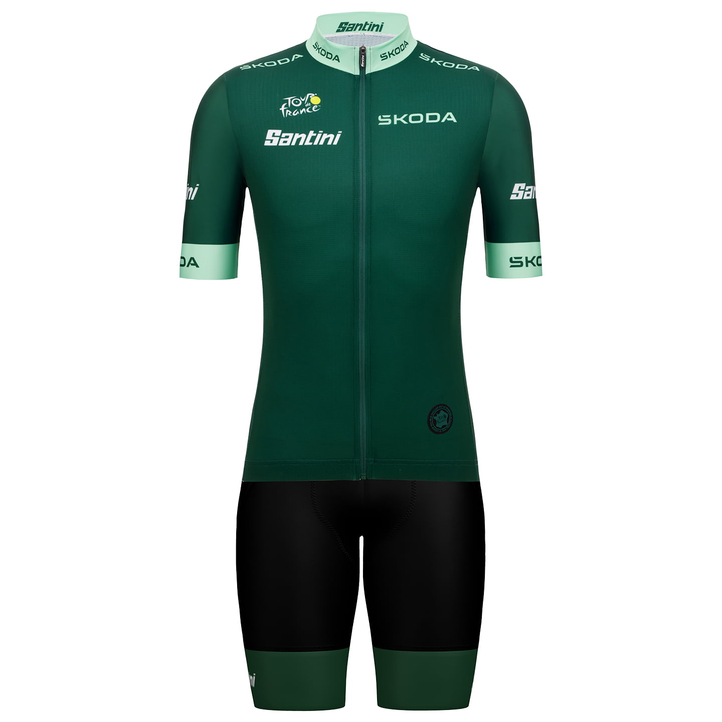 TOUR DE FRANCE 2025 Set (fietsshirt + fietsbroek) set (2 artikelen), voor heren,