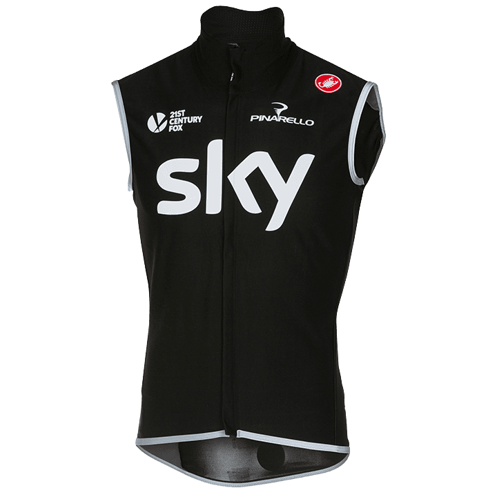 TEAM SKY 2018 fietsvest, voor heren, Maat S, Fietsvest, Fietskleding