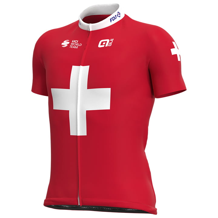 GROUPAMA FDJ Shirt met korte mouwen Zwitserse kampioen 2021 fietsshirt met korte