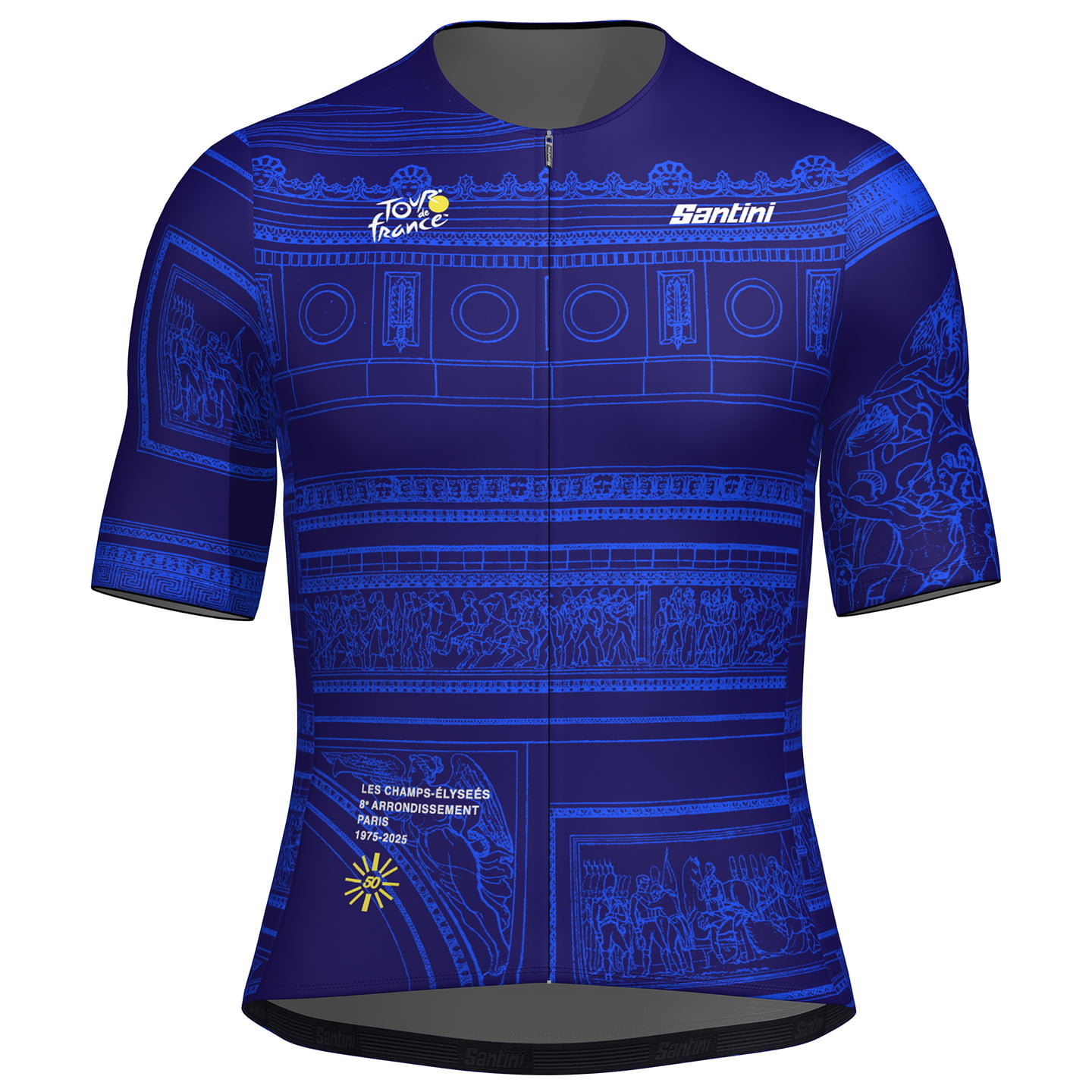TOUR DE FRANCE Arc de Triomphe 2025 fietsshirt met korte mouwen, voor heren,