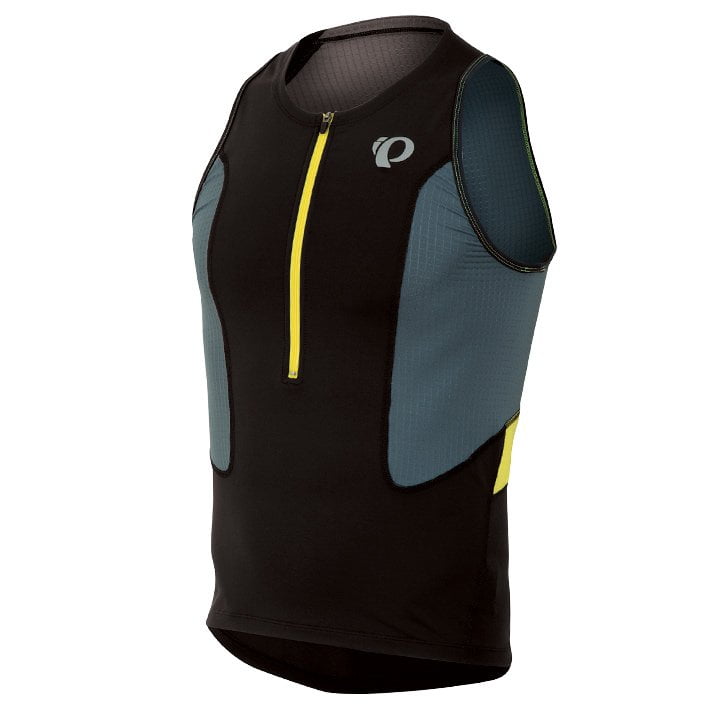 PEARL IZUMI Select black-yellow Tri Top, for men, size S, Triathlon top, Triathlon clothing