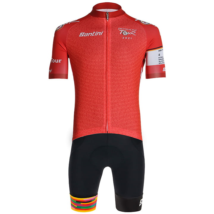 DEUTSCHLAND TOUR Gesamtführender 2021 Set (fietsshirt + fietsbroek), voor heren,