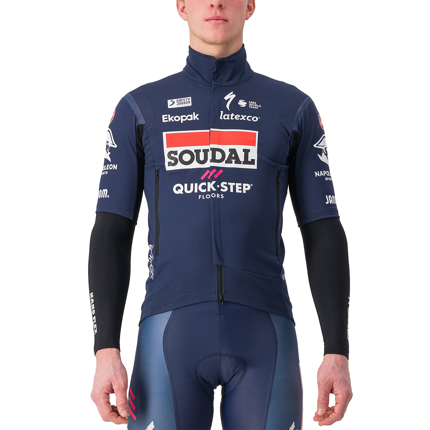 SOUDAL QUICK-STEP Short Sleeve Gabba RoS 2 2023 Light Jacket, for men, size 2XL, MTB jacket, Cycling gear